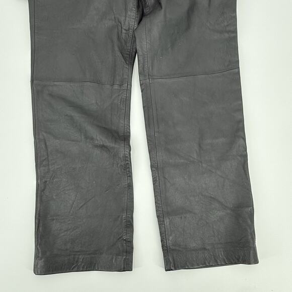 Mixit Genuine Leather Pants High Rise Waist Black Lined Womens Plus Size 16 Club - Picture 5 of 9